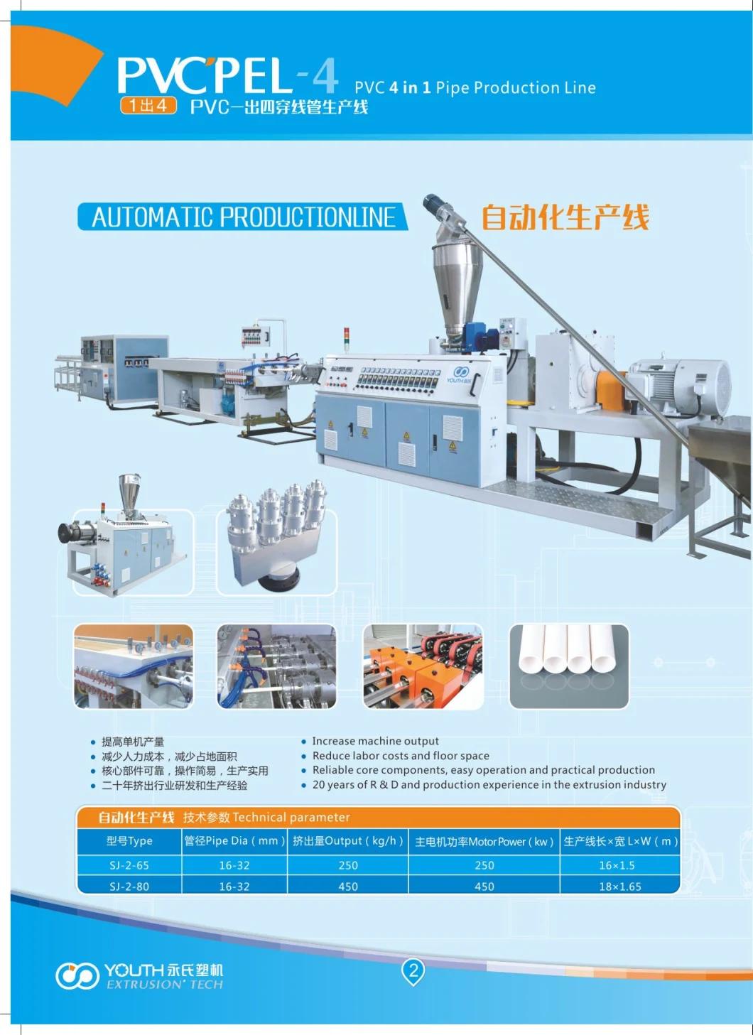 Highe Speed High Capacity 4 Cavities 16-32mm PVC Pipe Machine with Price