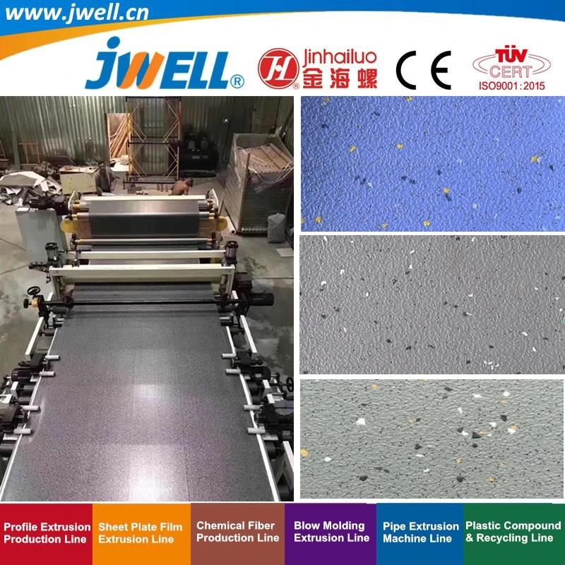 Jwell-PVC Plastic Homogeneous Heart Flooring Leather Recycling Agricultural Making Extrusion Machine Used in Airport|Train|House Indoor Ground Decoration