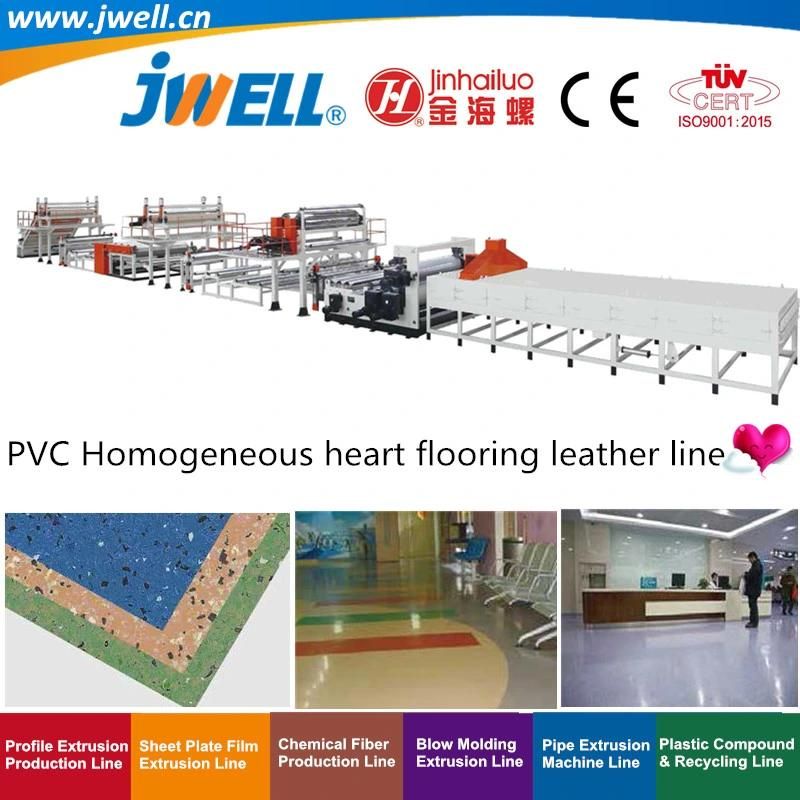 Jwell-PVC Plastic Homogeneous Heart Flooring Leather Recycling Agricultural Making Extrusion Machine Used in Airport|Train|House Indoor Ground Decoration