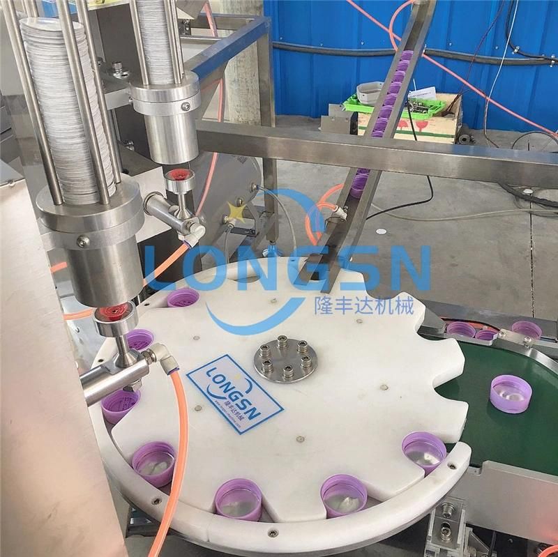 Automatic Sauce Bottle Cap Closing and Liner Wad Inserting Machine