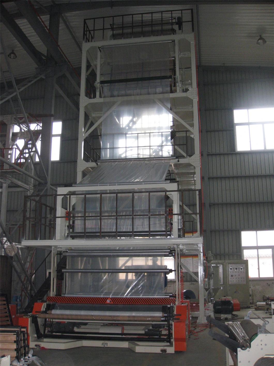 Three Layer Film Blown Machine with Rotary Die Head &Double Winder Automatic Roller Changinng for HDPE, LDPE, LLDPE Film