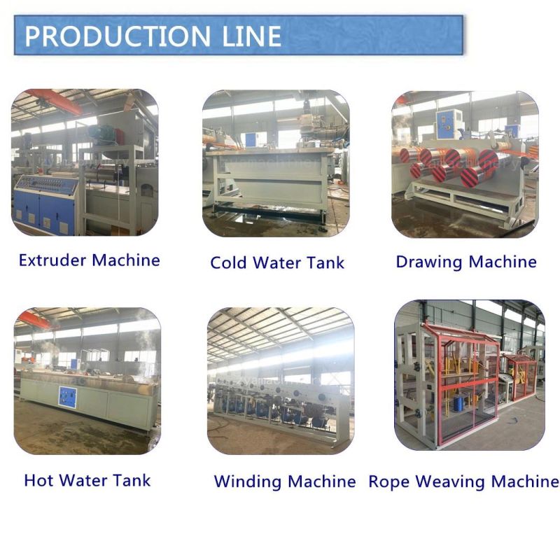 Plastic Rope Making Machine Pet/PP/HDPE/LDPE Filament/Fiber Yarn Extruder Extruding Extrusion Rope Twisting Machine