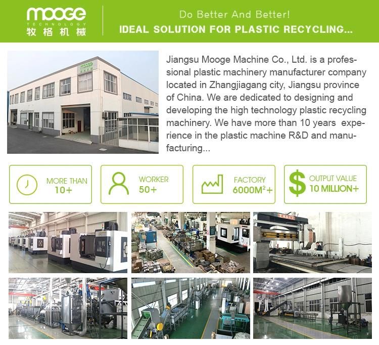 Waste Plastic HDPE LDPE PP PE PET Bottle Flakes Film Woven Bags Crushing Washing Recycling Pelletizing Granulator Granulation Machine