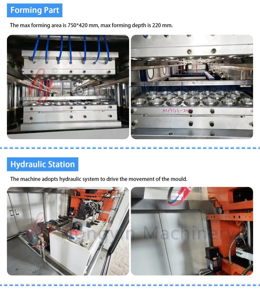 Hy-750 Automatic Hydraulic Plastic Thermoforming Machine Plastic Glass Making Machine Automatic Machinery