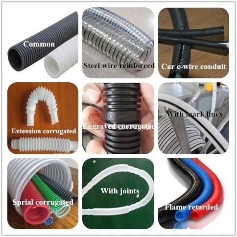 PP PE EVA Flexible Spiral Washing Machine Corrugated Water Drainage Inlet Outlet Hose Pipe Extruder Making Machine Line