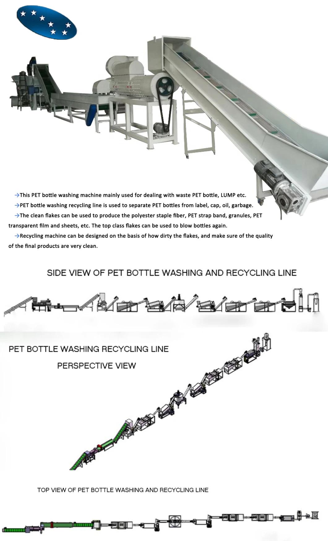 Pet Plastic Crushing and Washing Machine with 300-3000kg/H