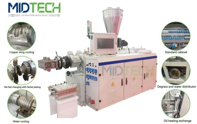 Plastic PVC/UPVC 6 Cavities Corner Bead Profile Extrusion and Automatic Punching Extrusion Extruding Equipment