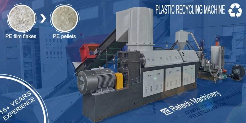 Plastic Recycling Machine Compactor PP PE Film Die Face Pelletizer with Compactor