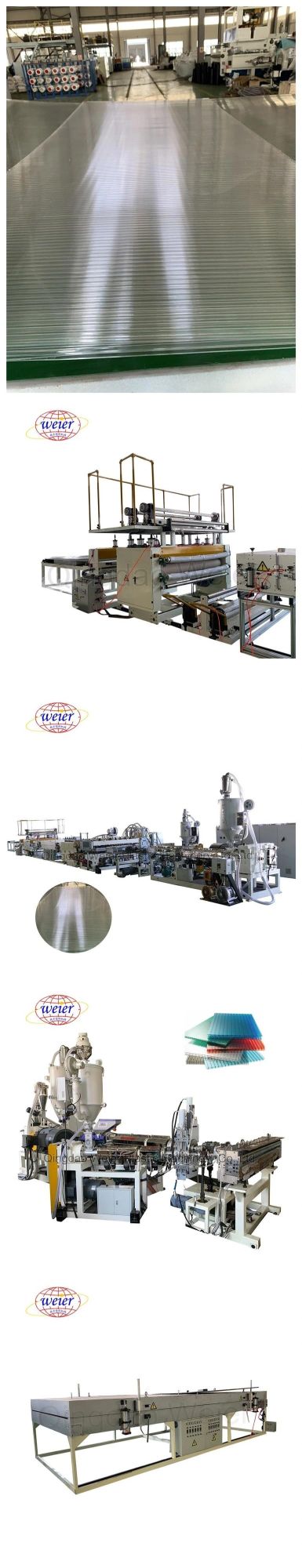 Transparent Plastic PC Hollow Sheet Extrusion Machine/ Polycarbonate Honeycomb Roof Making Production Line