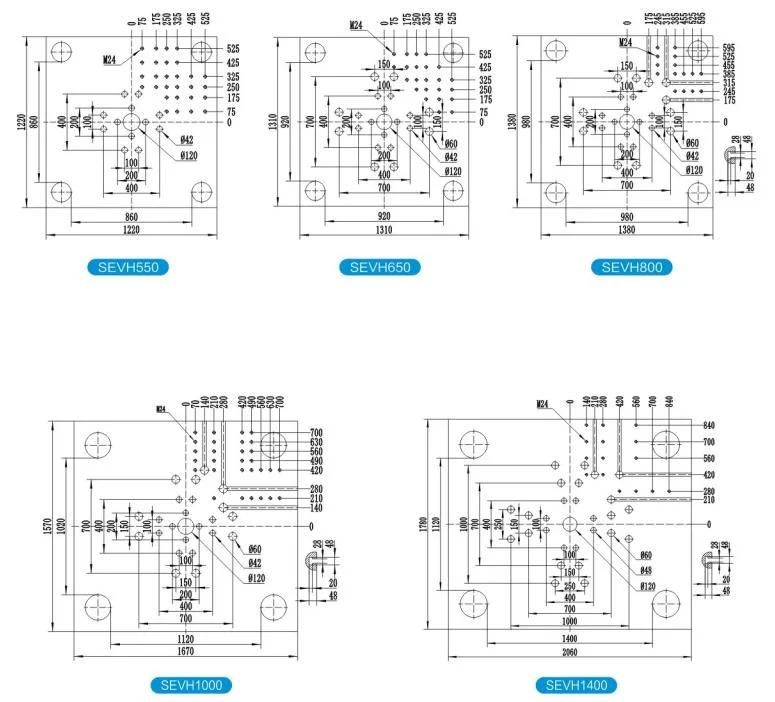 Elite Sevh Series Injection Molding Machine for Big Deep Cavity Civilian Products with CE