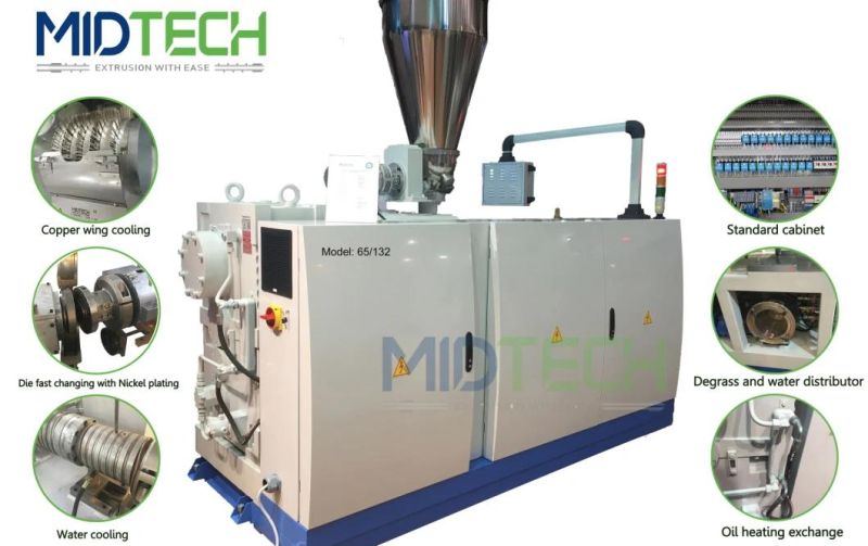 Sjz 65/132 Conical Twin Screw Extruder for Plastic PVC Pipe/Tube/Profile Extrusion/Extruder Making Machinery