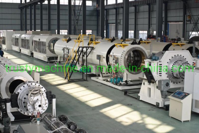 (Diameter From 110mm to 280mm) HDPE Water Gas Supply Plastic Pipe Tube Making Machine/Trusty New Type HDPE Plastic Extrusion Line