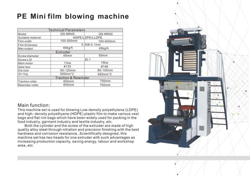 Laboratory PE Mini Film Blowing Machine for Making Small Size Bags