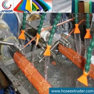 Double Output PVC Spiral Reinforced Suction Hose Extrusion Line with Tractor and Winder ...