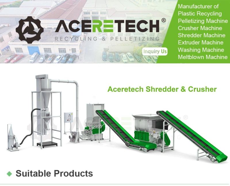 Aceretech Low Price Industrial Plastic Bottle Shredder Machine with Single Shaft