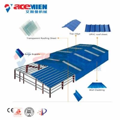 Plastic PVC Corrugated Roof Tile Making Machine Extrusion Line