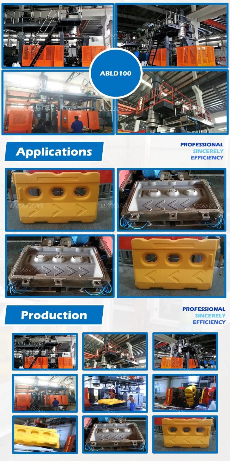 Toggle Type for HDPE Roadblocks Plastic Blow Molding Machine