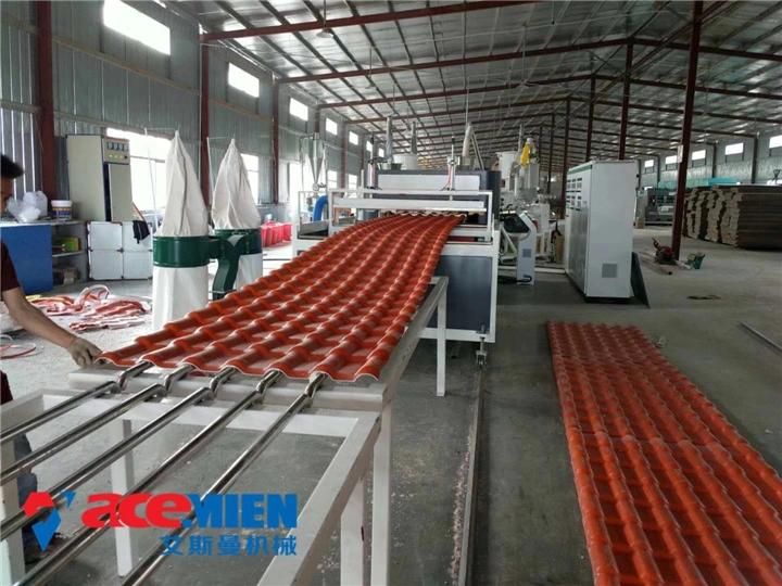 Three Layers PVC Colonial Spanish Roofing Tile Making Machinery Extrusion Line