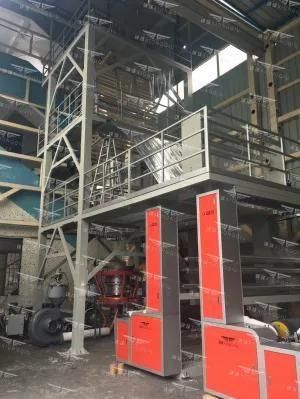 2200mm PE ABC 3 Layers Co-Extrusion Film Blowing Machine with Back to Back Automatic ...
