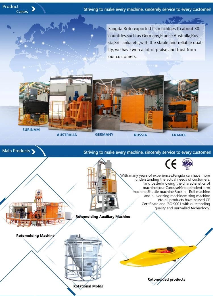 Plastic Product Making 3 or 4 Independent-Arm Carousel Rotomolding Machine