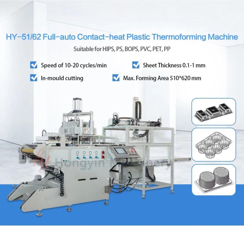 Full-Automatic BOPS Plastic Thermoforming Machines & Stacking Machine (HY-51/62)