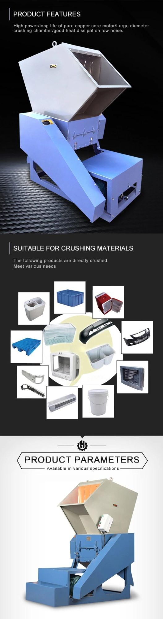 2021 Latest Plastic Crusher Plastic Shredding Machine Claw Type Plastic Granulator