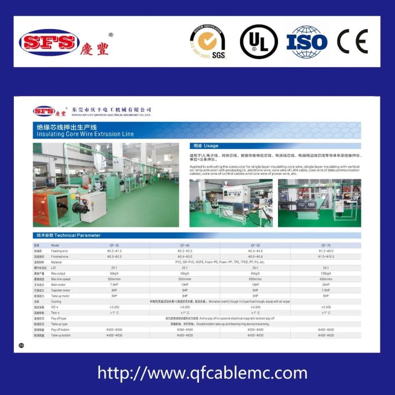 Electronic Wire, Core Wire and Power Wire Insulation Extrusion Production Line (QF-70)