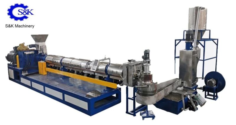 Recycled PE PP Film Squeezer Granulating Pelletizing Line