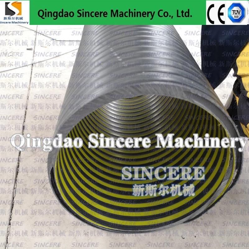 HDPE Double/Hollow Wall Spiral Wound Sewage Pipe Manufacturing Extruder