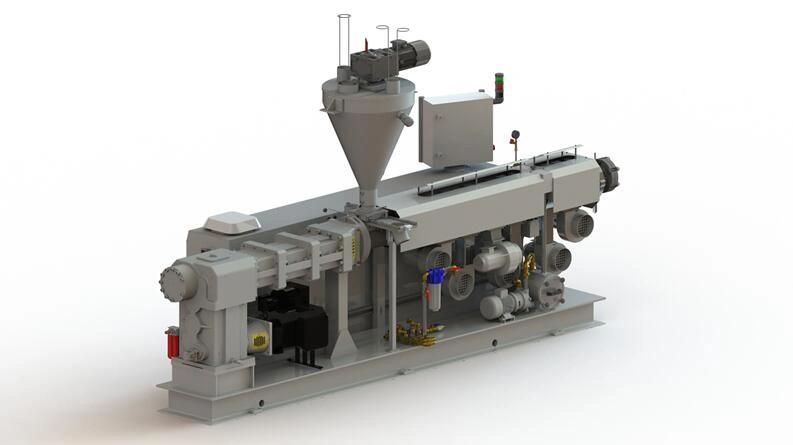 Plastic PVC/SPVC/WPC Pipe Counter Rotating Twin Screw Extruder Machine