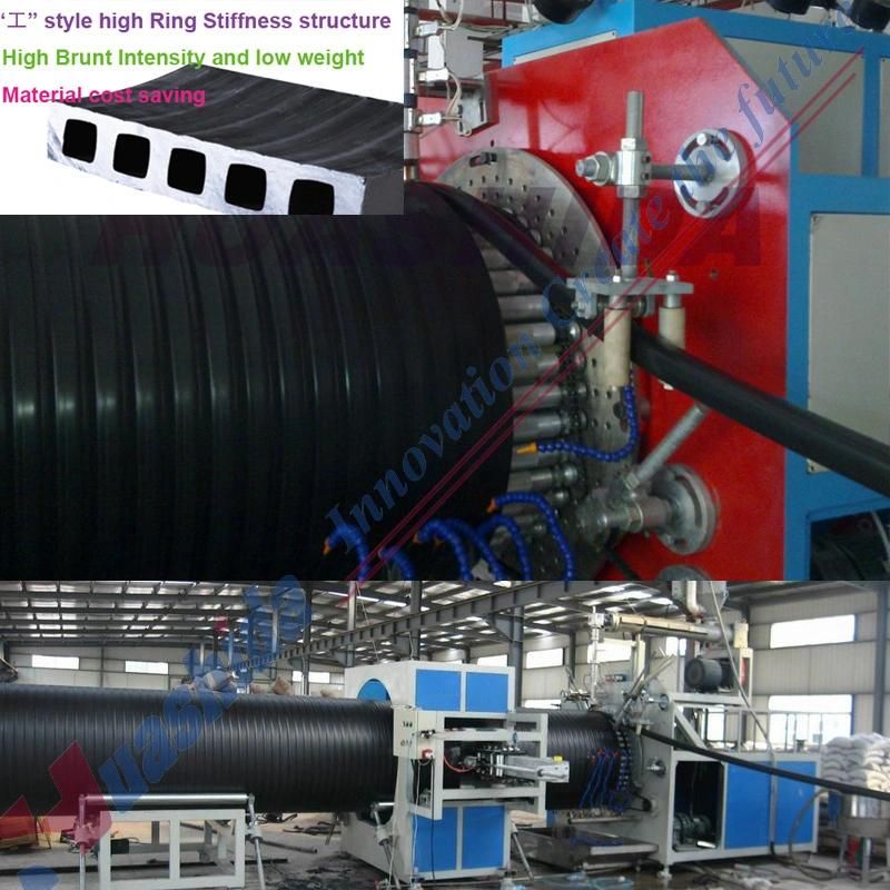 HDPE Plastic Hollow Wall Winding Large Pipe Machine Extruder