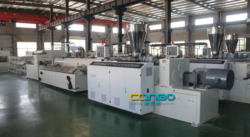 Plastic Double Twin Screw Extruder U PVC Window Door Wall Ceiling Panel Cable Wire Trunking Profile Crusher Mill Recycling Production Extrusion Making Machine