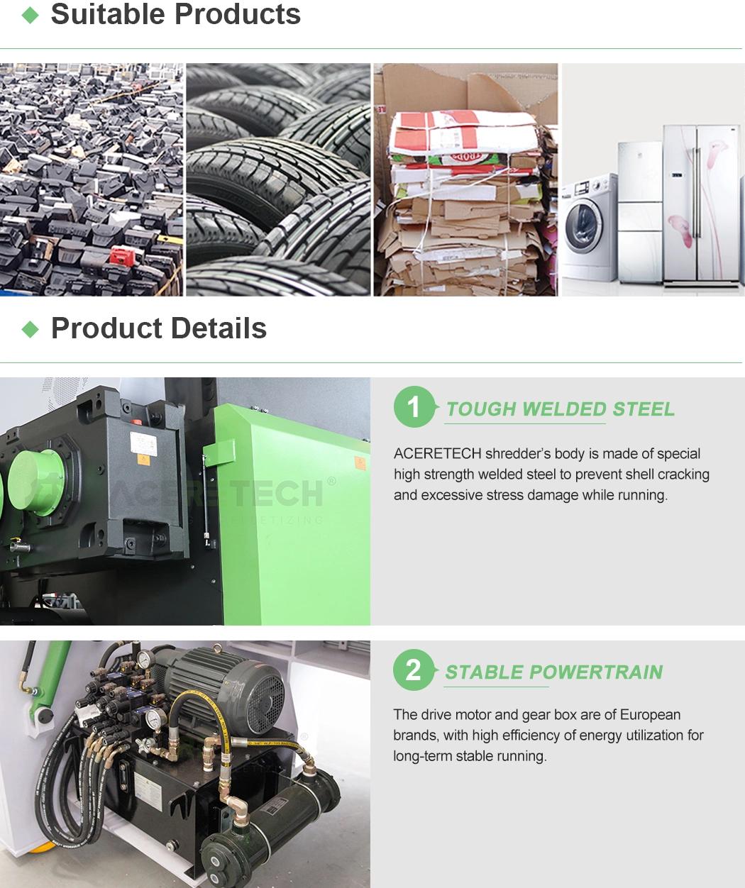 Aceretech China Products Tire Plastic Waste Shredder Machine
