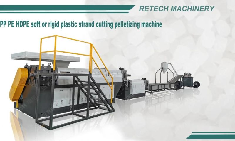 Plastic PP PE Water Strand Granulating Machine Single Screw Extruder Pelletizing Machine