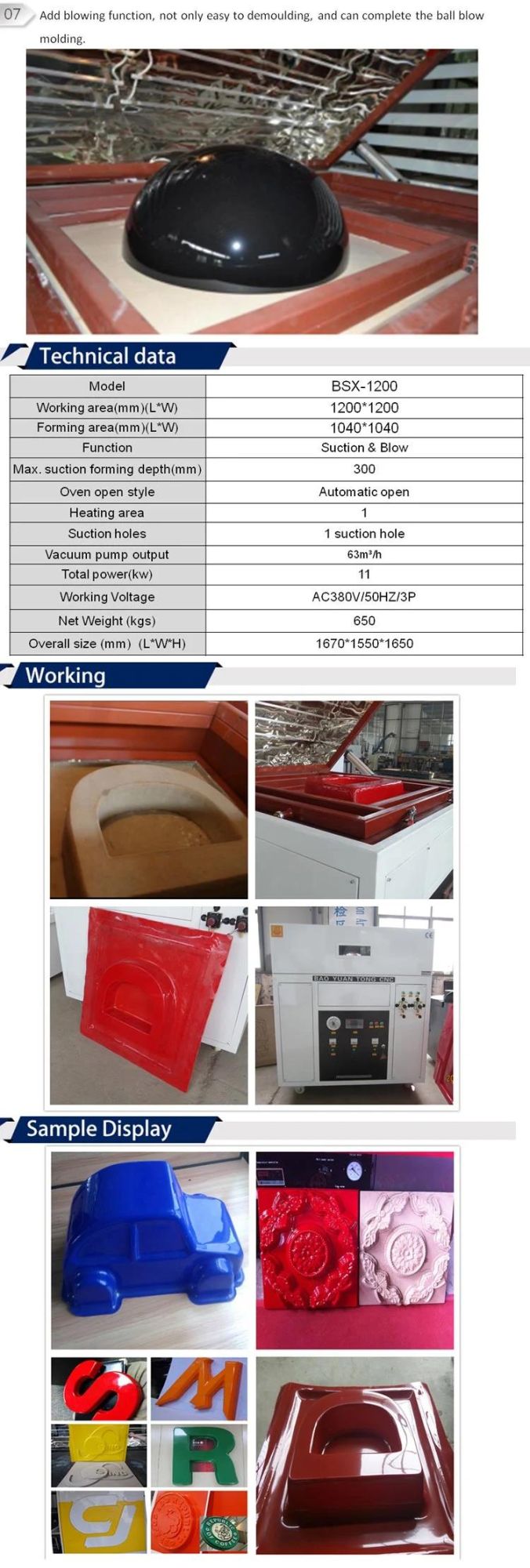 Cheap Price PVC Vacuum Forming Machine with 300mm Max Forming Depth