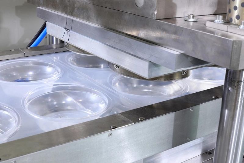 Automatic Disposable Plastic Food Packing Tray Containers Box Coffee Cup Lid Thermoforming Forming Making Machine