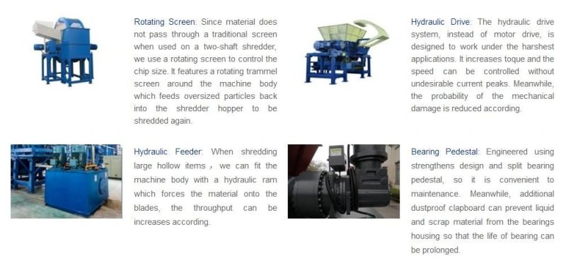 Recycling Machine Scrap Metal Two Shaft Tire Tyre Plastic PP Shredder Recycling Machine Line/Plastic Recycling Machine