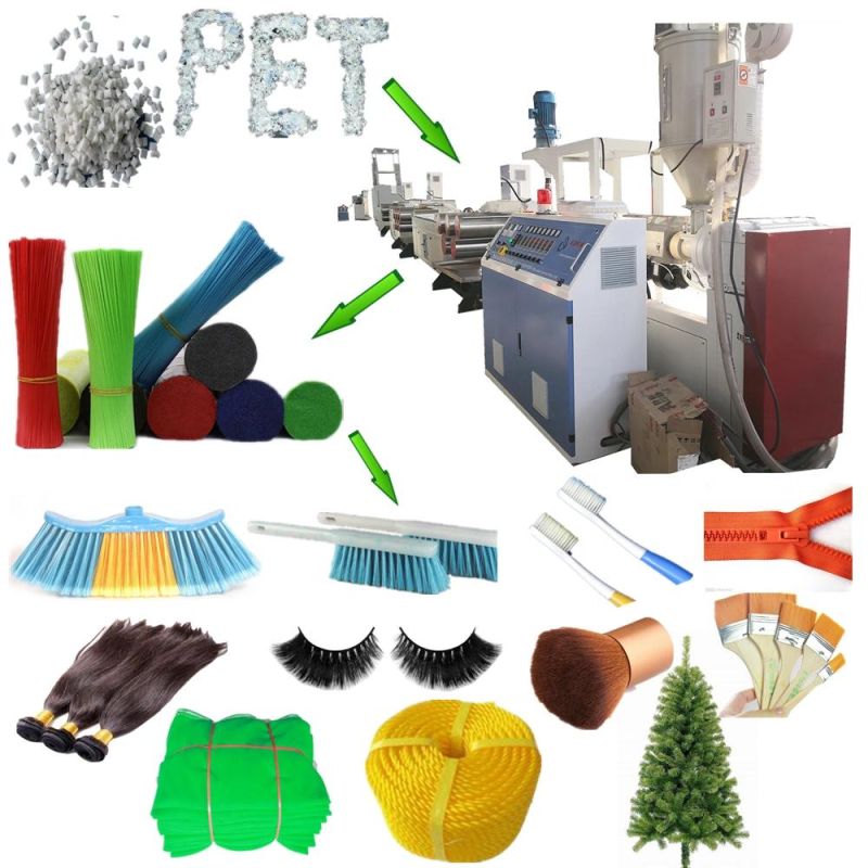 China Pet/PP Brush/Broom/Synthetic Wig Hair/Rope Monofilament Drawing Extruder Machine