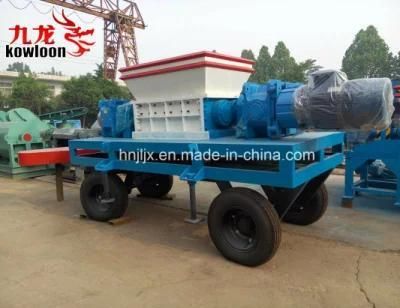 Replaceable Blades Mobile Double Shaft Wood Shredder