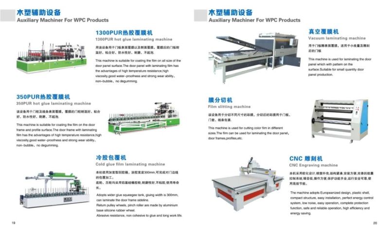 PP PE Wood Plastic Composite WPC Decking Wall Cladding Panel Profile Extrusion Machine/PVC Window and Door Profile Door Panel Extruder Machine Production Line