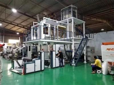 Multi Color Two Color Striped Extruder HDPE Film Blowing Machinery Double Color Winder ...
