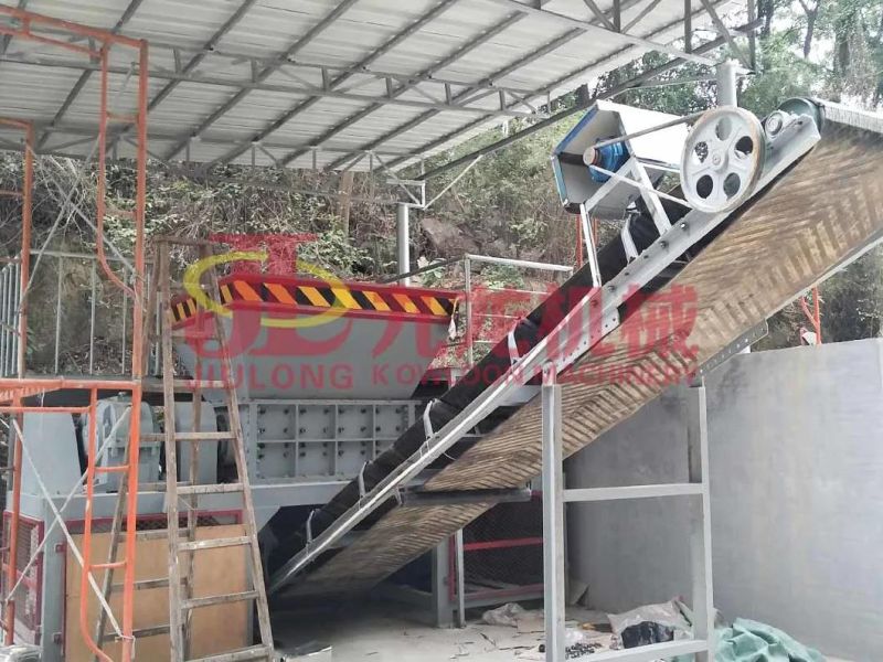 Double Shaft Shredder Municipal Solid Waste Recycle Equipment
