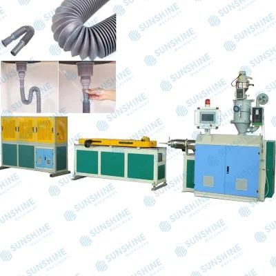 PVC PP HDPE Flexible Corrugated Plastic Siphon Pipe Extruder