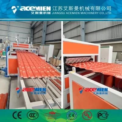 Roma Corrugated Plastic Sheets Tiles 40mm High Pitch PVC Roof Shingles Extruder Machine