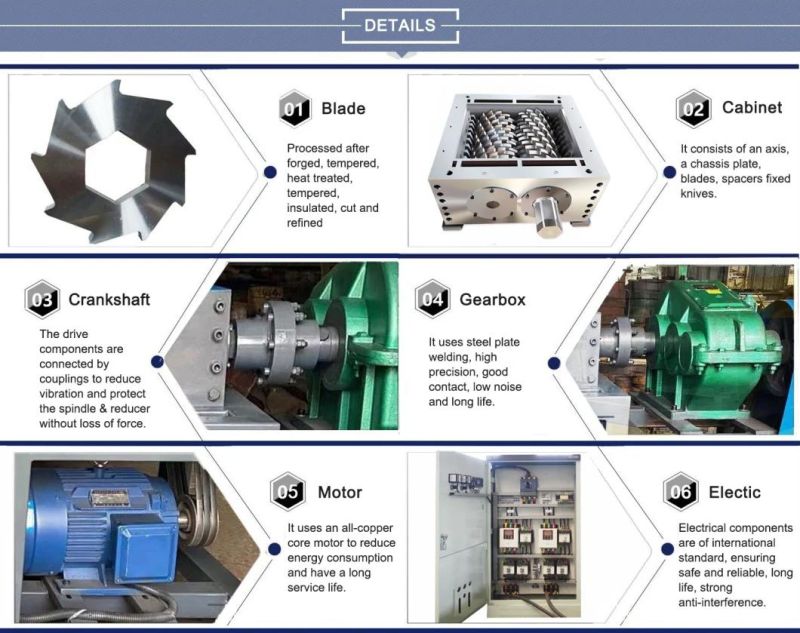 Multiple Waste Scrap Metal Rubber Plastic Garbage Recycle Shredding Machine