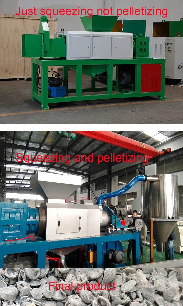 PP PE Woven Material Squeezing Cutting Drying Machine