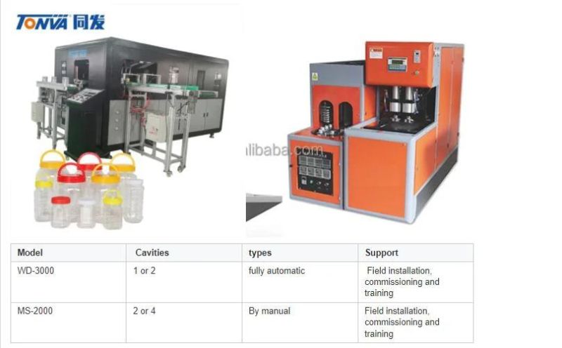 Fully Automatic Stretch Blow Molding Machine and Moulds for Jar Pet Honey Bottle Production with Conveyor Belt and Robot Arm