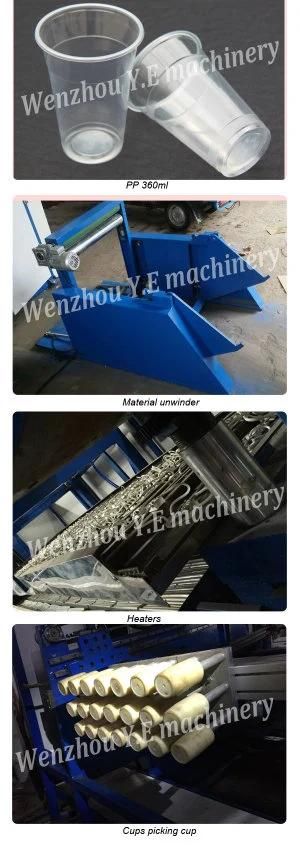 Plastic Cup Making Machine for PP/PS/Pet Material with Stacking