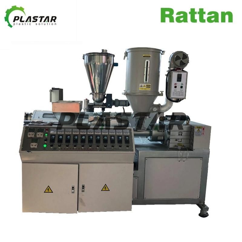 PE PP Plastic Wicker Rattan Extrusion Production Line / Two Colors Rattan Making Machine
