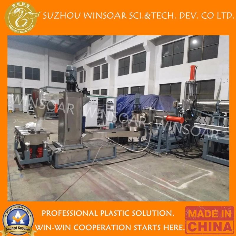 Double Stage Water Ring Cutting Washed Plastic Wastes Pet Bottle Scraps Flakes Recycling Pelletizing Granulating Line